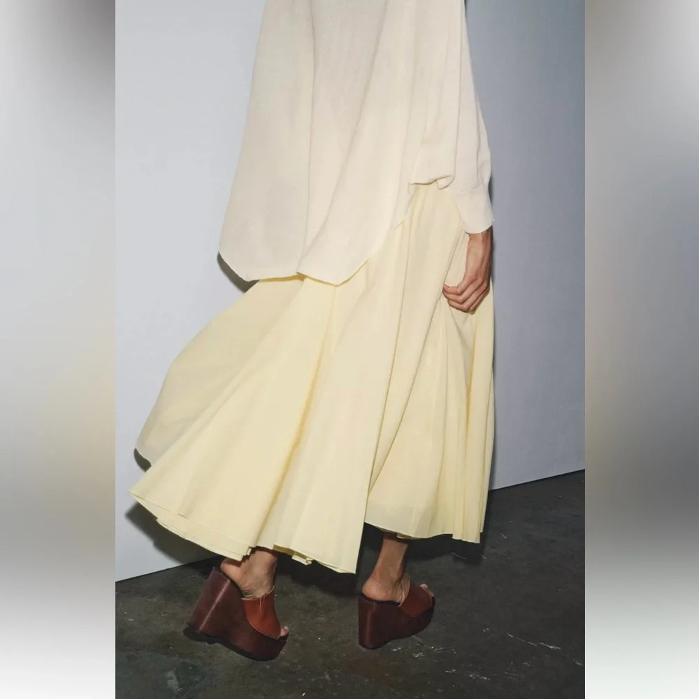 New ZARA Flared Midi Skirt